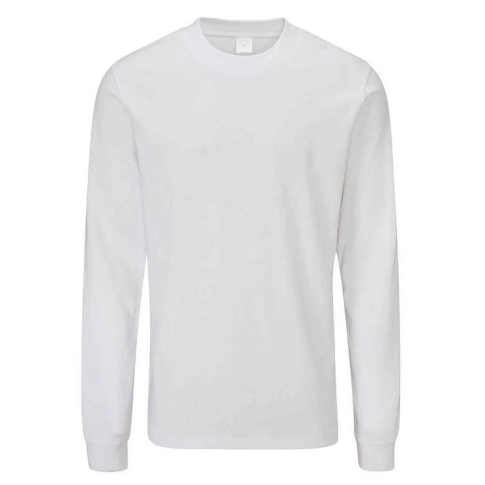 Mantis Unisex Adult Essential Heavy Long-Sleeved T-Shirt / White